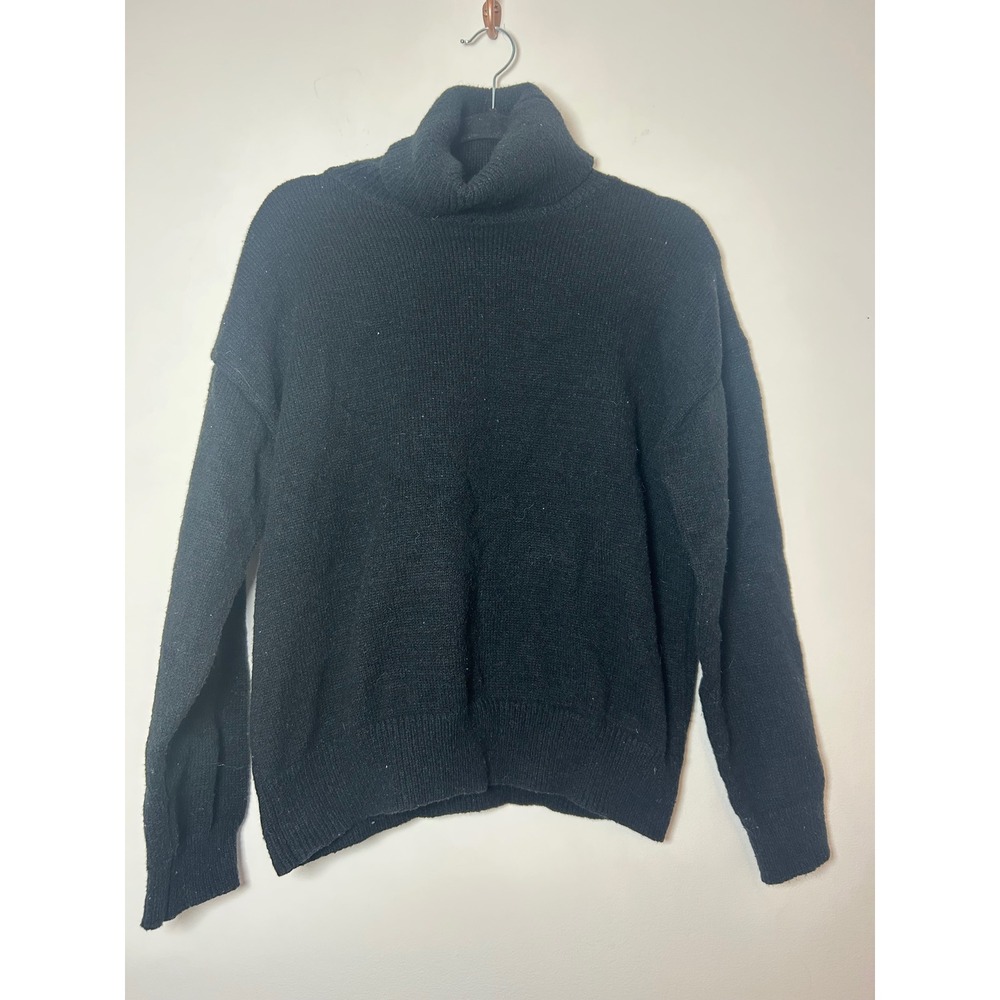 Womens Black Turtleneck Sweater‎ Knit Pullover Casual Cozy M